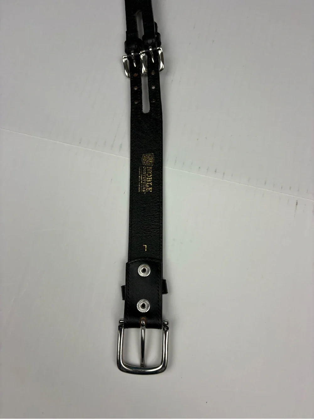 Noble Outfitters Women Large Belt Black Leather Silver Tone Buckles Equestrian